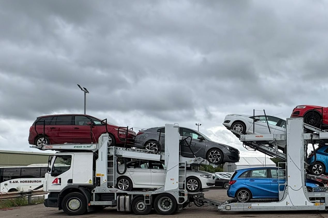 A1 Automotive 11-car transporter in current livery, fully loaded