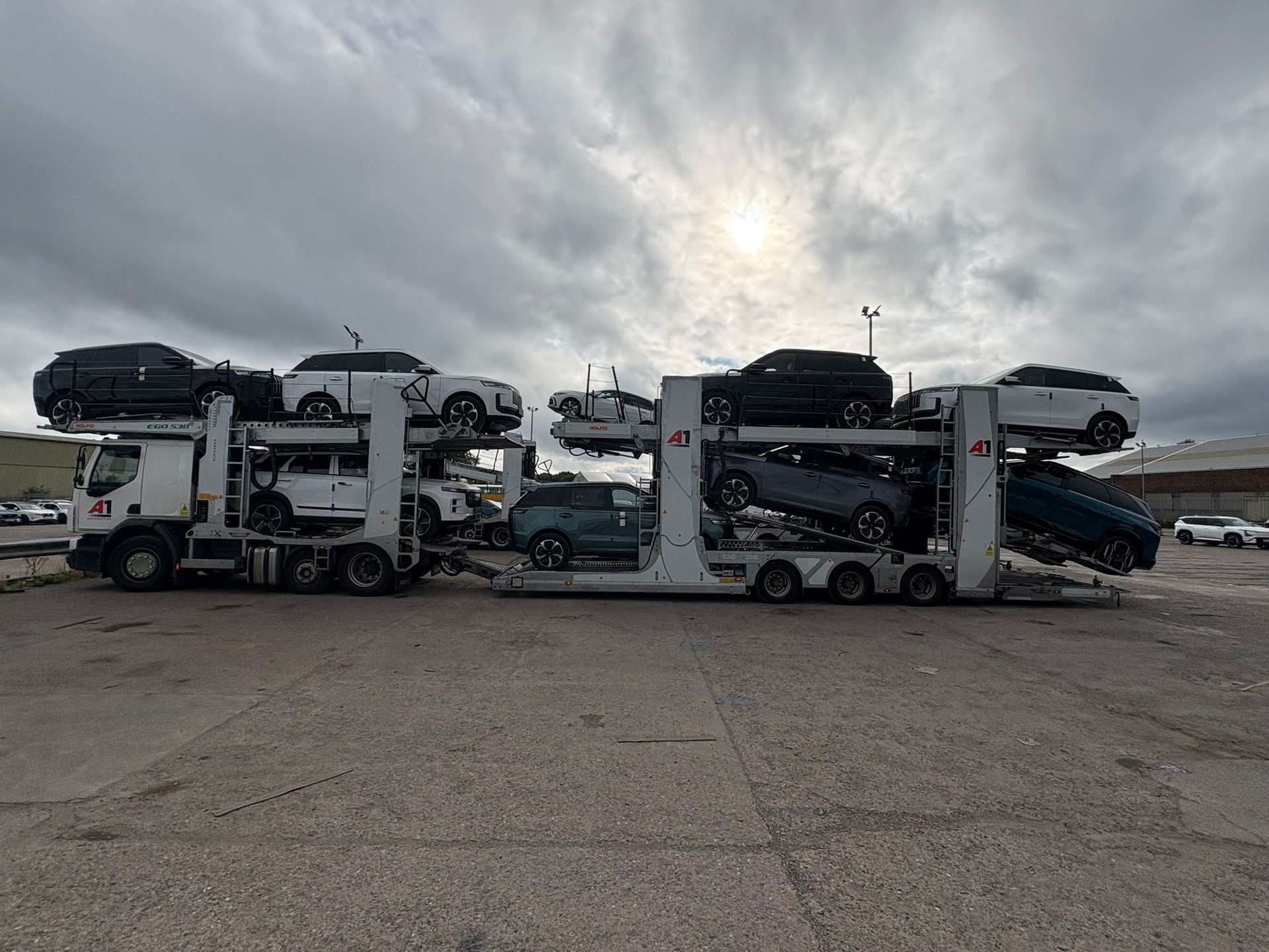A1 Automotive transporter in current livery, loaded with high-value SUVs