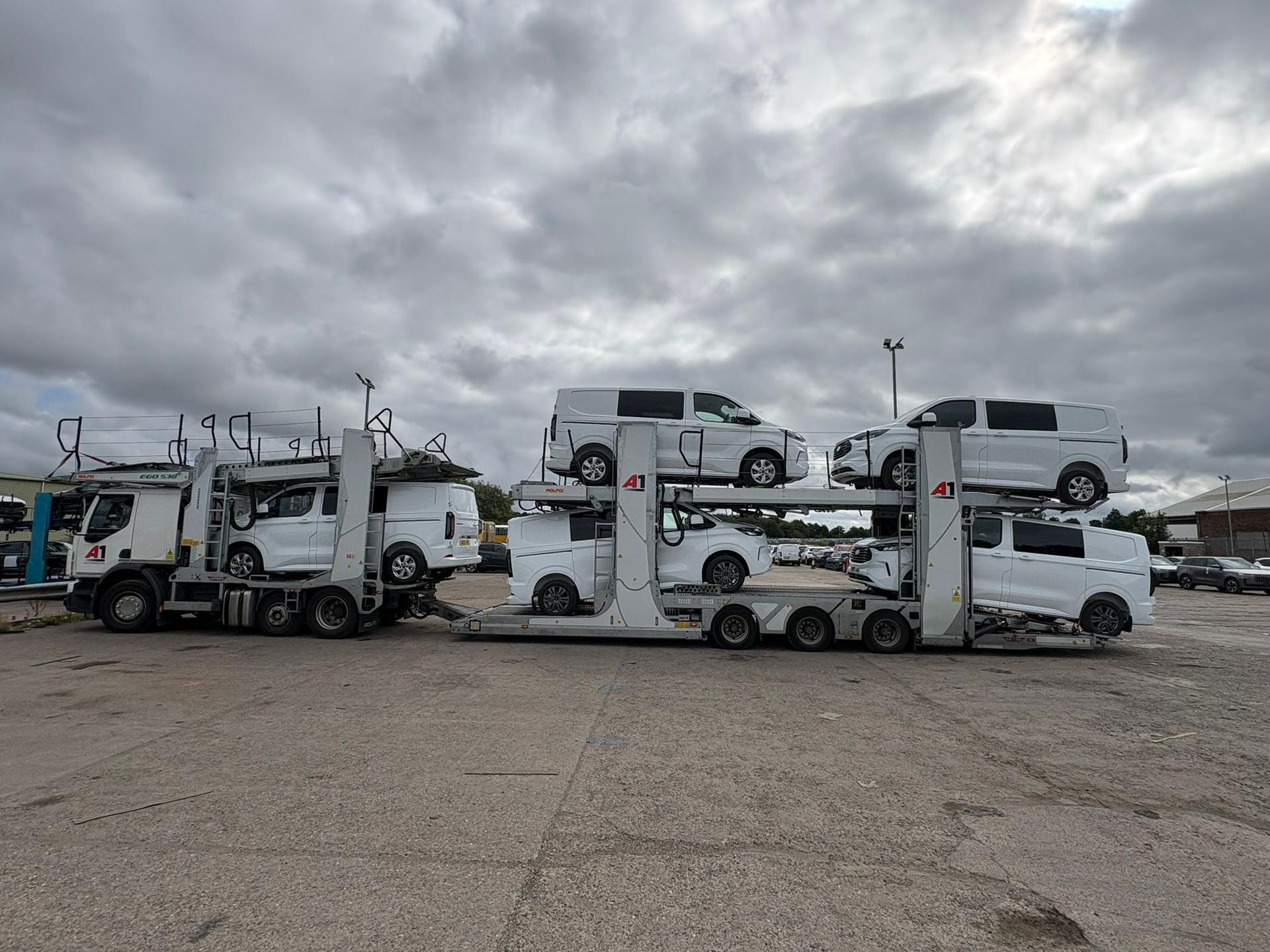 A1 Automotive transporter in current livery, loaded with light commercial vans