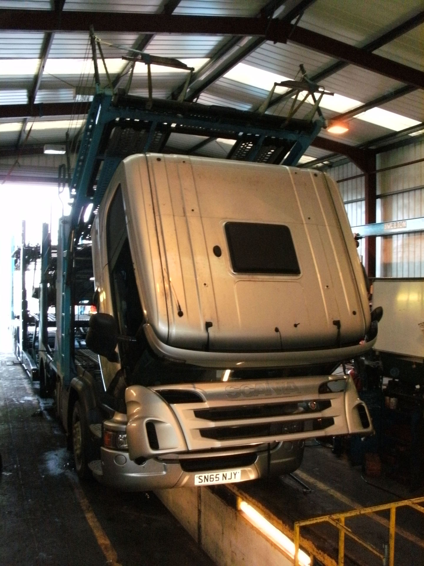 New vehicles awaiting pre-delivery inspection